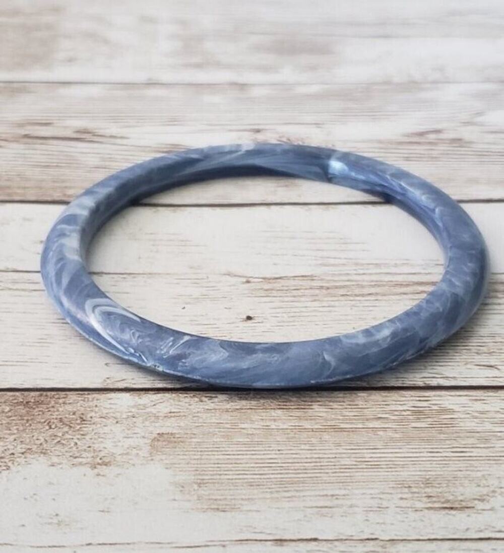 Vintage Bracelet / Bangle - Marbled Pattern Sky Blue